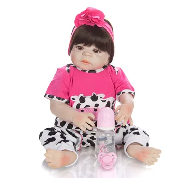KEIUMI realistyczny cosplay różowa krowa Reborn Menina Boneca 23 cale pełna Silikon winylu Reborn lalki zabawki dla dzieci, prezenty na Urodziny