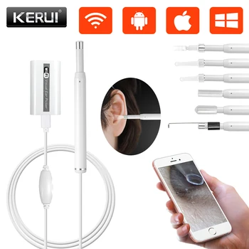 KERUI WIFI Ear Cleaning Endoskop HD720P Wireless Otoscope 2M 5.5 mm USB WIFI Ear Spoon Endoskop IP67 wodoodporny Mini kamera