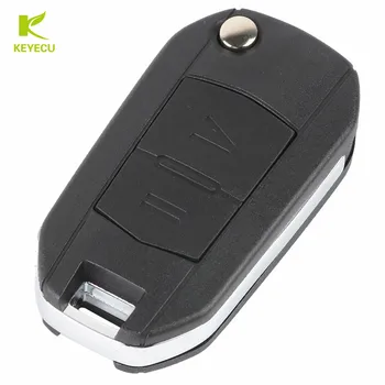 KEYECU Promotion For Vauxhall Opel Agila Corsa Meriva Combo 2 Button Remote Flip Folding Key Shell Case Fob Uncut HU46 Blade