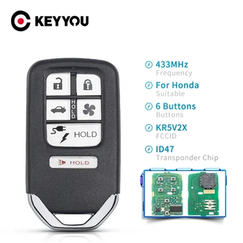 KEYYOU Smart Remote Key Keyless Fob dla Honda 2018 Clarity Hybrid Electric Fuel Cell 6 5+1 przycisków FCCID KR5V2X ID47 Chip 433Mhz