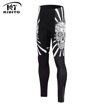 KIDITOKT 2020 Pro Winter Cycling Pants With 3D Gel Padded odporne na wstrząsy rowerowe spodnie dla roweru górskiego Thermal Fleece Cycling Tight