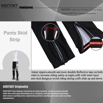 KIDITOKT 2020 Pro Winter Cycling Pants With 3D Gel Padded odporne na wstrząsy rowerowe spodnie dla roweru górskiego Thermal Fleece Cycling Tight