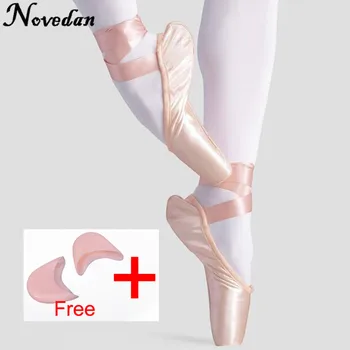 Kids Adult Pointe Shoes Ballet Dance Woman Ladies Canvas Professional Satin Ballet Pointe Shoes With Ribbons And Gel Toe pads