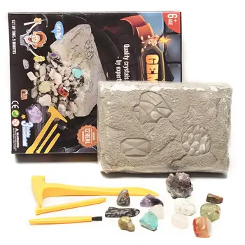 Kids Gemstone Dig Stem Science Kit DIY Mining Digging Toys For Boys Girls Gift Science Solar Panel Generador Electrico