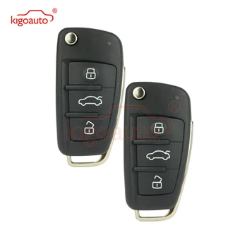 Kigoauto 2 szt. etui zdalny kluczyk do Audi A3 TT 2007 2008 2009 2010 8P0837220D 3 przyciski 434 Mhz HU66 ostrze