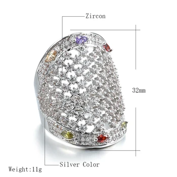 Kinel Jewelry Princess Cut 15 CT Biały Cyrkon srebrny kolor obrączki ślubne, pierścionki serca dziewczyny wieczorne pierścienie prezenty 2020 nowy
