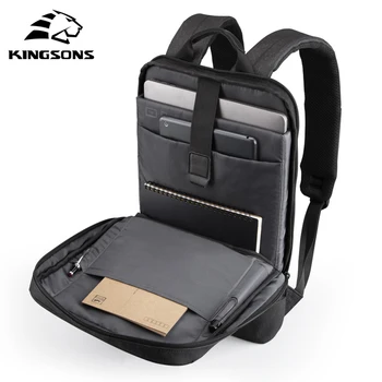 Kingsons nowy 15,6-calowy laptop plecak męski брызгозащищенный USB ładowanie plecaki nastolatki plecak szkolny ultra-cienki Mochila
