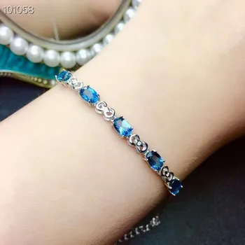 KJJEAXCMY butik biżuteria 925 srebro inkrustowane naturalny niebieski topaz kobiet bransoletka wsparcie test moda