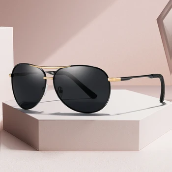 Klasyczne okulary polaryzacyjne marki projektant męskie metalowe okulary do jazdy męskie UV400 odcienie punkty gafas de sol hombre