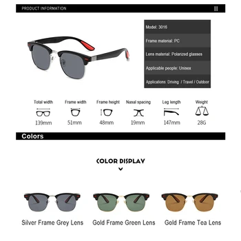 Klasyczne okulary polaryzacyjne mężczyźni 2020 męskie okulary bez oprawki damskie okulary Anti-UV Driving Eyewear Gafas de sol