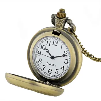Klasyczny design szklany kaboszon rocznika zegarek kwarcowy zegarek kieszonkowy ZSRR Mężczyzna Kobiet naszyjnik wisiorek zegarek zegarki