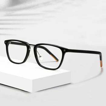 Klasyczny Suqare optyczne okulary ramka dla mężczyzn dla kobiet krótkowzroczność przepis punkty handmade retro octan czarny okulary do czytania
