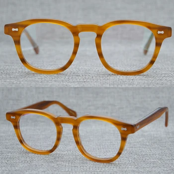 Klip-na wzór optyczne, okulary oprawki octanowe okulary Oliver Johnny Depp okulary do czytania kobiety i mężczyźni Żółw punkty oprawa