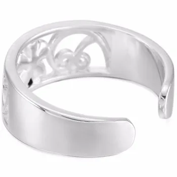 Kobiece 925 skarpety pierścienie z otwartymi pierścieniami ogon pierścień kwiat regulowany projekt biżuterii pierścionek zaręczynowy