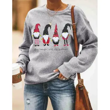 Kobieta świąteczny sweter plus rozmiar odzieży zimowej Mikołaj print luksusowy sweter kardigan sweter pull noel femme
