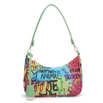 Kobiety małe sztuczne torebki skórzane hotelowego barku wysokiej jakości graffiti damska torba projektant mody damskie torebki i torby