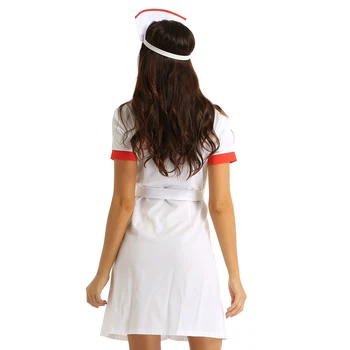 Kobiety pielęgniarka cosplay strój sexy stroje pielęgniarka cosplay kostium damski erotyczny cosplay sex gra fabularna niezwykły komplet z pasem i kapeluszem