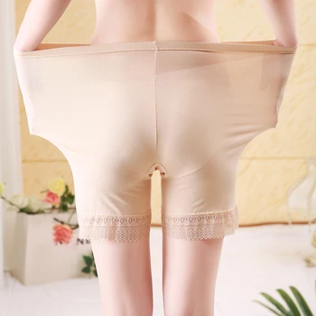 Kobiety plus size 2XL-6XL koronki bezpieczeństwa krótkie spodnie bielizna bokser kobiet wygodne włókno bambusowe majtki Ropa wnętrze Femenina