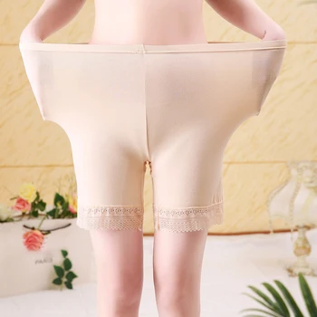 Kobiety plus size 2XL-6XL koronki bezpieczeństwa krótkie spodnie bielizna bokser kobiet wygodne włókno bambusowe majtki Ropa wnętrze Femenina