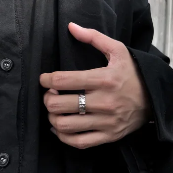 Kolor srebrny zmięte cynowy folia tekstury pierścień nieregularne pierścienie minimalistyczny pierścionek dla kobiet