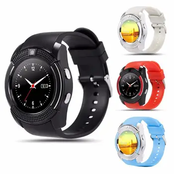 Kolorowe V8 Smart Wireless Watch wodoodporny sportowy zegarek Smartwatch ekran dotykowy z kamery slot karty SIM wodoodporny zegarek smart