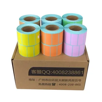 Kolorowy Термоэтикетка 40 mm x 30 mm , rolka 800 etykiet, proste etykiety termiczne wyboru, 9 dostępnych kolorów