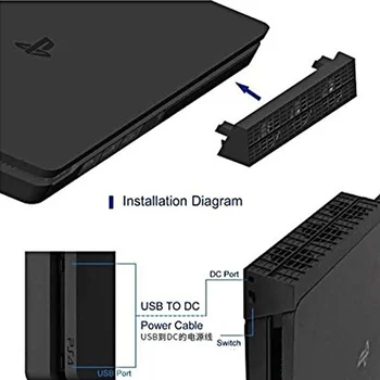 Konsolowe chłodnice wentylatory na playstation 4 Slim USB External 3 wentylatora Turbo Temperature Cooling USB kabel do konsoli PS4 Slim