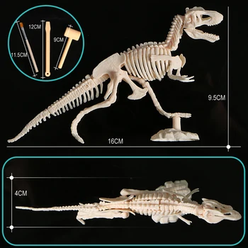 Kopcie i odkryj zestaw do wykopalisk szkieletu dinozaura.wyjmij kości z glinianego bloku za pomocą narzędzi do kopania kreatywnych zabawek
