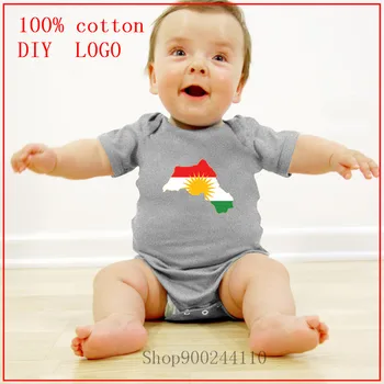 Kostiumy piżamy Kurdystanu flaga mapa design bawełna noworodka dziewczynka odzież body chłopiec kombinezon Ropa bebe Baby Boy ubrania