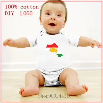Kostiumy piżamy Kurdystanu flaga mapa design bawełna noworodka dziewczynka odzież body chłopiec kombinezon Ropa bebe Baby Boy ubrania