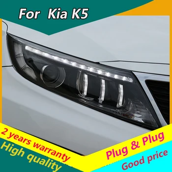 KOWELL stylizacji samochodów Kia K5 Rio reflektory-Południowa projekt K5 reflektory led LED DRL Bi ksenonowe soczewki wysokiej mijania parking