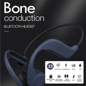 Kości przewodność Bluetooth 5.0 słuchawki bezprzewodowe sportowe sportowe słuchawki na ucho z mikrofonem regulacja głośności dla smartfona