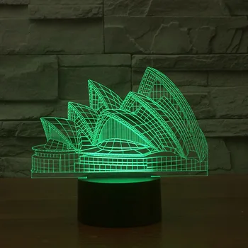 Kreatywne produkty Sydney Opera house 3d lampa akrylowe stereo energooszczędne эмбиентные lampy stołowe do oświetlenia salonu