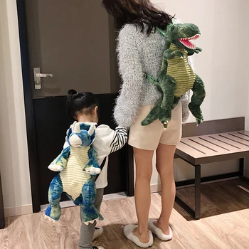 Kreatywny 3D dinozaur plecak nowa moda rodzic-dziecko słodkie zwierzęta kreskówki Pluszowy plecak dinozaury torba dla dzieci prezenty dla dzieci