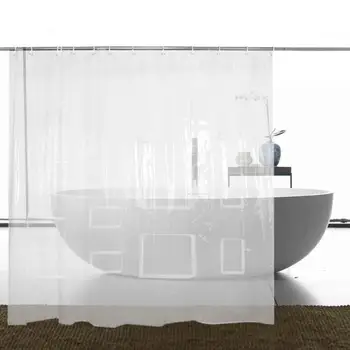 Kreatywny zasłona do prysznica z kieszeniami wodoodporna EVA przezroczysta gruba cap kąpiel przezroczysta łazienka 180*180 cm 180*200 cm