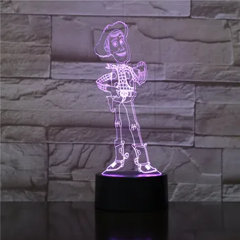 Kreskówka Disney 3d Light Toys Story Woody 3D Illusion LED Night Light 7 kolorów hotel zagwarantuje miejsce zmiany pieluszki lampa prezenty, zabawki dla dzieci