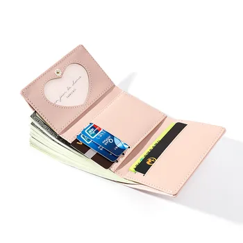 Kreskówka świnka dziewczyny portfel kobiety dorywczo multi-karty damskie portfele miłość aplikacja krótki portfel wielofunkcyjny studencki portfel nowy