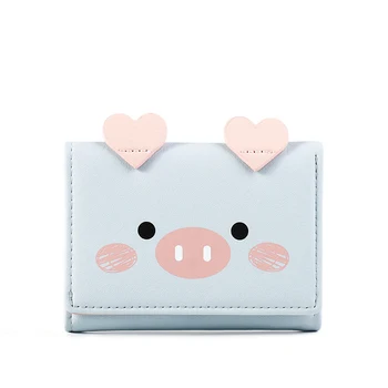 Kreskówka świnka dziewczyny portfel kobiety dorywczo multi-karty damskie portfele miłość aplikacja krótki portfel wielofunkcyjny studencki portfel nowy