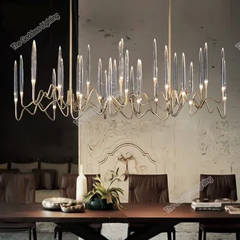 Kryształowe oświetlenie sufitowe led żyrandol nowoczesna luksusowa świeca wiszące lampy do dekoracji domu jadalnia kuchnia oświetlenie wewnętrzne lampy