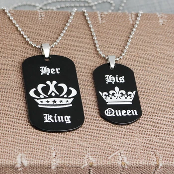 Królowa jej król bransoletki kochankowie napis bransoletka dla żony czarny różowy złoty para bransoletka tag dla kochanka