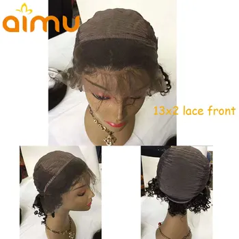 Krótkie kręcone peruki Pixie Cut Glueless 4x4 Closure Wig 13x4 Lace Front Human Hair peruki wstępnie dzięcioł i bielone Remy 250% gęstości