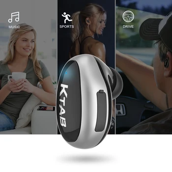 Ktab słuchawki mini Bluetooth słuchawki bezprzewodowe z mikrofonem zestaw słuchawkowy Bluetooth Hands Free na telefon Sport invisible słuchawki