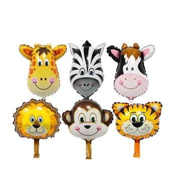 KUAWANLE 10 szt./lot mini głowy zwierząt фольгированные balony nadmuchiwane balon urodziny świąteczne akcesoria ozdoby zabawki Baby Shower