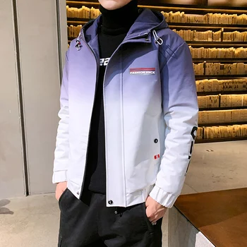 Kurtka dla mężczyzn jesień/zima 2020 nowy koreański moda casual kurtka czerwony i niebieski 3XL