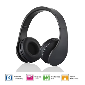 KuWFi Bezprzewodowe słuchawki Bluetooth 4.1 zestaw słuchawkowy 3,5 mm słuchawki MP3 z karty TF FM HIFI Hands-Free wMic do smartfona PC laptop