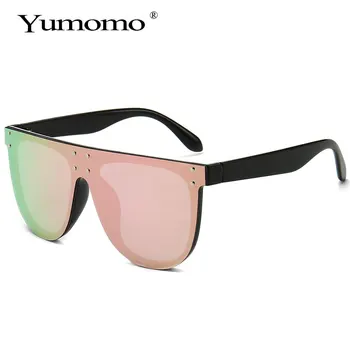 Kwadratowe modne unikalne lustrzane okulary przeciwsłoneczne damskie męskie marki-projektant oversize odblaskowe różowe okulary damskie przeciwsłoneczne UV400