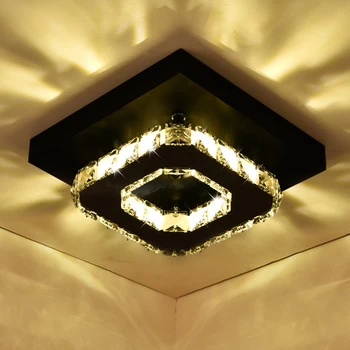 Kwadratowy Kryształowa przejście led lampa sufitowa korytarz wejściowa lampa nowoczesna led lampa sufitowa kreatywny salon jadalnia oprawa