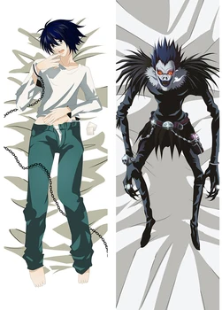 Kwiecień 2017 aktualizacja hot anime Death Note Characters Ryuk & L L. Lawliet body Pillowcase Desu Noto pillow cover