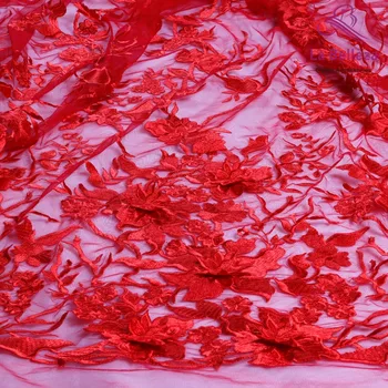 La Belleza off white lace,pomarańczowo-czerwona koronka tkaniny,modny styl tkaniny koronki suknia ślubna/suknia wieczorowa z koronki tkaniny