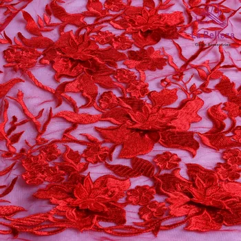 La Belleza off white lace,pomarańczowo-czerwona koronka tkaniny,modny styl tkaniny koronki suknia ślubna/suknia wieczorowa z koronki tkaniny